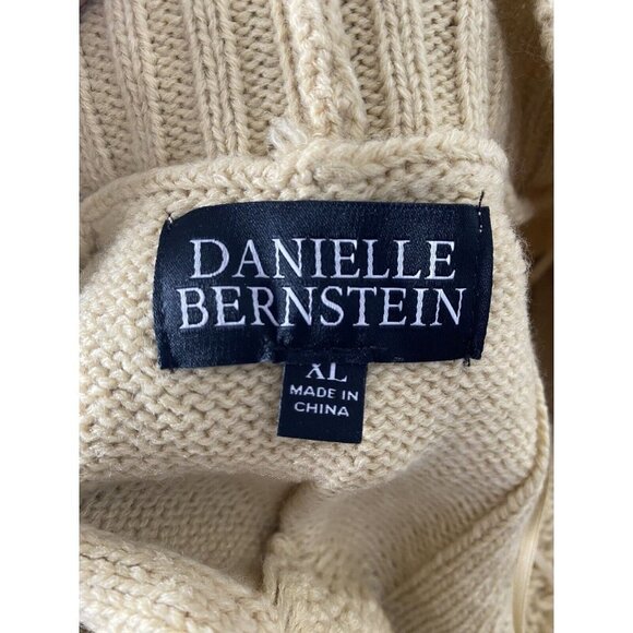 Danielle Bernstein Womens Oversized Cardigan Sweater Tan Cable Knit Open XL - Picture 3 of 5